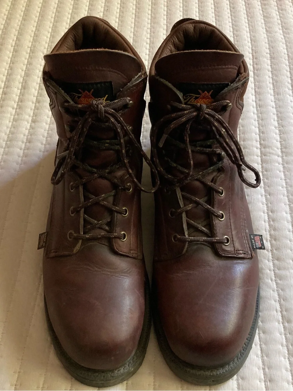 Thorogood Steel Toe Lace Up Work Boots Men’s 10.5 B Brown Leather USA Made